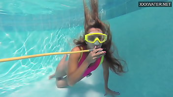 Underwater Bikini Brunette Shower 